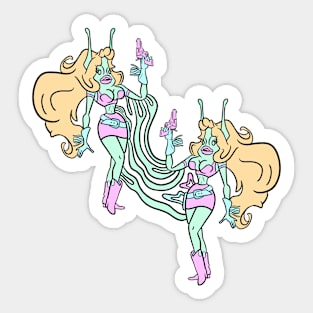 Gilly Cowgirl Warped Sticker